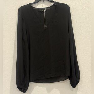 Blaque Label Black Long Sleeve Blouse with Balloon Sleeves